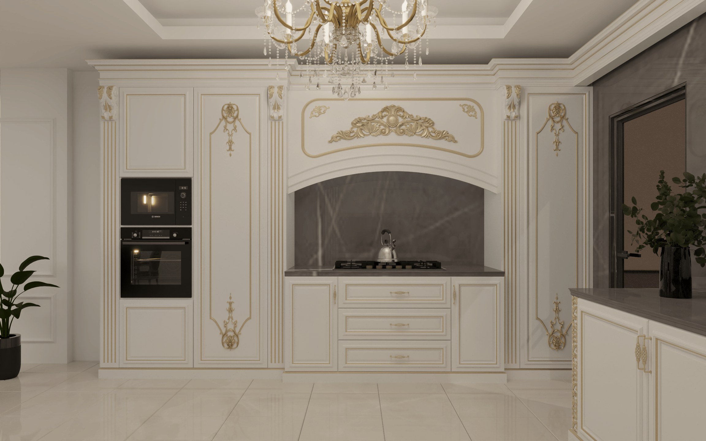 🏠 طراحی داخلی آشپزخانه کلاسیک| پروژه مرند