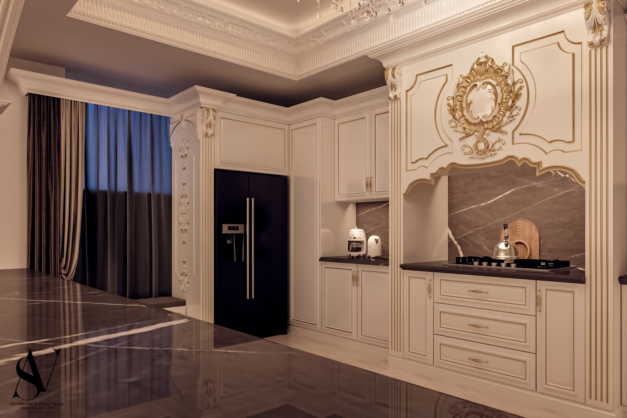 🏠 طراحی داخلی آشپزخانه کلاسیک| پروژه آذربایجان|مرند