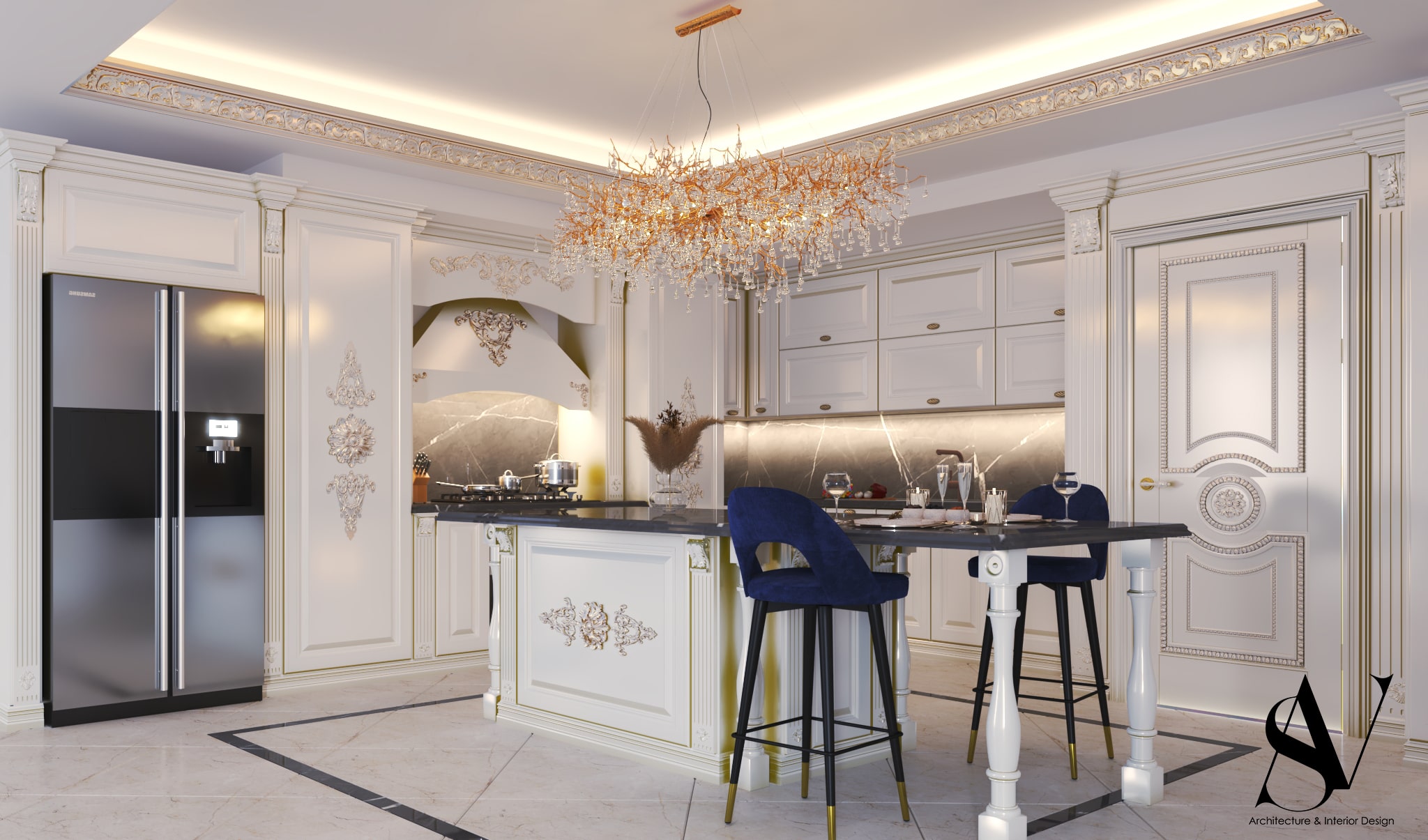 🏠 طراحی داخلی آشپزخانه کلاسیک| پروژه تختی