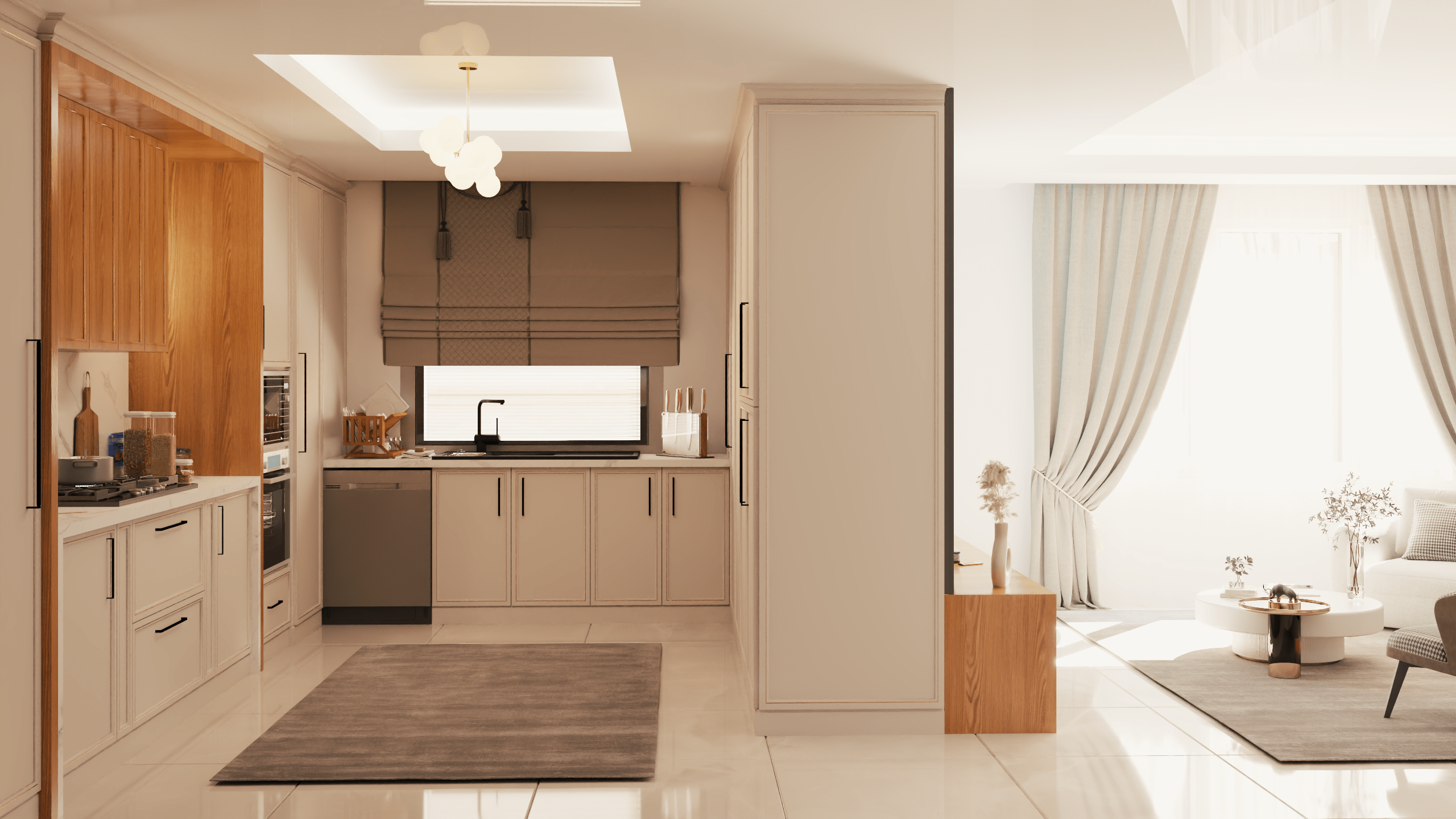 🏠 طراحی داخلی آشپزخانه نئوکلاسیک| پروژه ماندانا